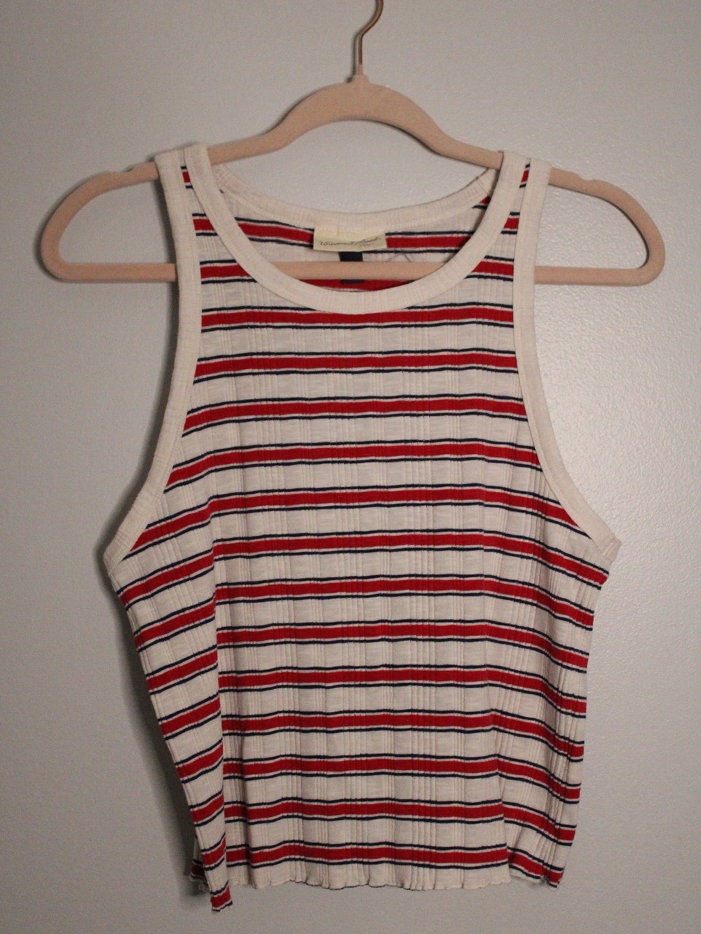 Universal Thread Striped Ribbed Tank - Cream, Red & Black
